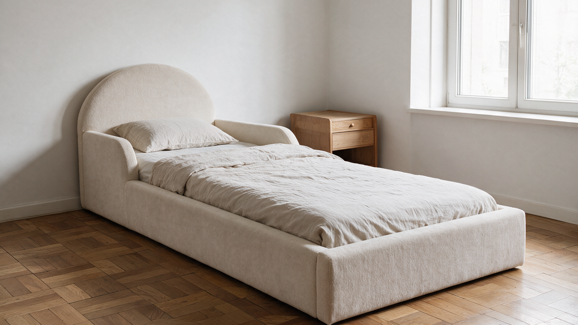 Gepolstertes Kinderbett 90×200 in einem Schweizer Kinderzimmer